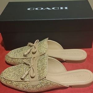 Coach Stassi Raffia slide